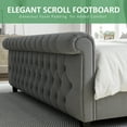 thumbnail image 5 of VanAcc King Size Platform Bed Frame, Velvet Upholstered Sleigh Bed Frame with Scroll Wingback Headboard & Footboard/Button Tufted/Grey, 5 of 8