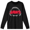 thumbnail image 5 of Jaws Shark Teeth Logo Women's Black Long Sleeve Shirt-XXL, 5 of 7