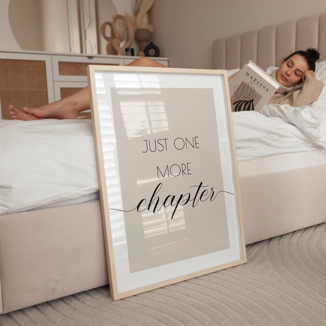 Just One More Chapter Book Lovers Wall Art Library Wall Decor Book Lover Gift Bedroom Print Book Club Wall Art Reading Nook