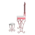 thumbnail image 4 of Furniture of America Prink Metal 3-Piece Kids Vanity Set in Pink and White, 4 of 15