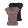 thumbnail image 4 of LASCANA Women's 2 Pack Ruffle Sleeve Tops Ruffles, 4 of 5