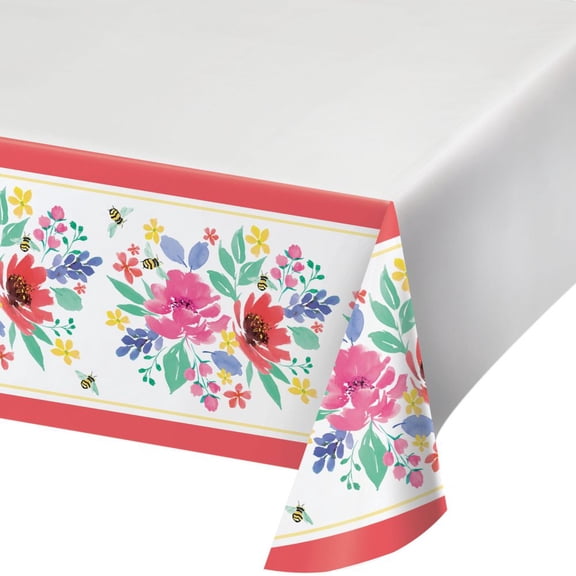 Fragrant Flowers Paper Tablecloth