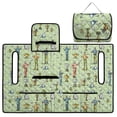 thumbnail image 4 of COEQINE Easy-Carry Golf Cart Seat Cover, Foldable Design with Handle for Storage, Universal Size Quilted Polyester, 4 Front Pockets, Machine Washable, Green Golf Pattern, 4 of 8