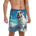 thumbnail image 2 of Tideii Starry Sky Cloud Bulldog Print Men's Short Pajama Pants, Elastic Pocket Summer Pajama Pants Sleepwear, Lounge Pants-XX-Large, 2 of 6