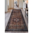 thumbnail image 2 of Bloom Rugs Washable Non-Slip 7 ft Runner - Terracotta / Blue Traditional Oriental Runner for Entryway, Hallway, Bathroom, and Kitchen - Exact size: 2.5' x 7', 2 of 10
