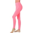 thumbnail image 2 of Women High Waist Basic Full Length Daily Soft Leggings (Bright Pink, Large), 2 of 4