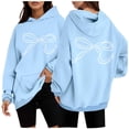 thumbnail image 2 of Chandail à Capuche pour Femmes, Manches Longues, Motif Sportswear, Mode 2025, Décontracté, 2 of 6