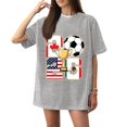 thumbnail image 1 of Women's Football Graphic T-Shirt, Women's Soccer Letter Print Short Sleeve T-Shirt, Casual Summer Neck Top for Women Sports Fan Tee Shirt Everyday for Soccer Tournament 2026 Light Gray Size: XL, 1 of 4