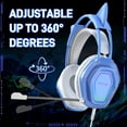 thumbnail image 4 of Wantek V10 Cat Ear Style Gaming Headset with comfortable fit and vibrant RGB lighting, Hi-Fi Sound - Blue, 4 of 6