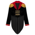 thumbnail image 5 of TiaoBug Womens Long Sleeve Velvet Tailcoat Blazer Circus Show Tassel Jacket Carnival Halloween Cosplay Costume Black XL, 5 of 7