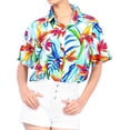 thumbnail image 5 of LA LEELA Hawaiian Shirts Womens Casual Summer Beach Short Sleeve Vacation Blouse Shirt Luau Party Blouses Dress Tops Tee Shirts T Shirt for Women S Allover Leafs, Multicoloured, 5 of 5