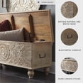 thumbnail image 3 of Signature Design by Ashley Fossil Ridge Hinged Top Storage Bench, Antique White Solid Wood with Black Metal Handles, 3 of 5