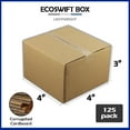 thumbnail image 2 of EcoSwift Brand Premium 4x4x3 Cardboard Boxes Mailing Packing Shipping Box Corrugated Carton 23 ECT, 4"x4"x3", Brown, 125-Pack, 2 of 5
