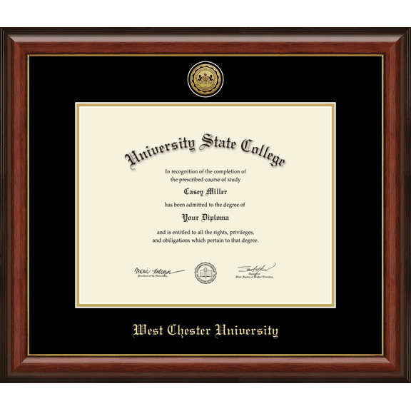 West Chester University Diploma Frame, Document Size 14" x 11"