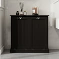thumbnail image 3 of Aukfa Double Tilt Out Laundry Hamper Cabinet,Bathroom Laundry Cabinet with Basket,Black, 3 of 7