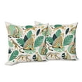 thumbnail image 5 of Ambesonne Cheetah Throw Pillow Cover Pack of 2, Modern Jungle Leaf Scene, 2 Pcs-26"x26", Jade Green Mustard and White, 5 of 5