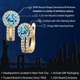 thumbnail image 2 of Gem Stone King 18K Yellow Gold Plated Silver Swiss Blue Topaz and White Created Sapphire Earrings for Women (1.80 Cttw, Gemstone November Birthstone, Round 5MM), 2 of 6