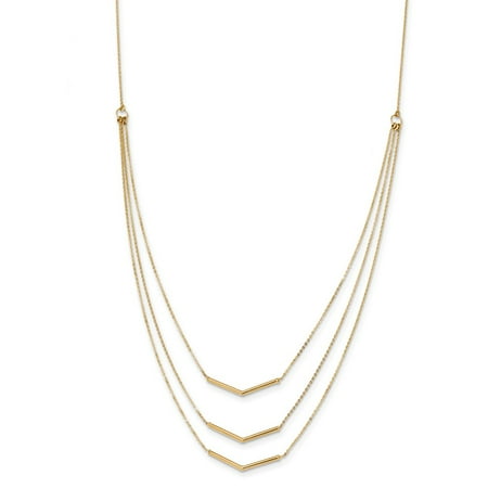 Bar 3 Strand - Roy Rose Jewelry 14K Yellow Gold 3 Strand w 2in Extension Drop Bar Necklace ~ length: 18 inches
