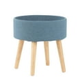 thumbnail image 6 of Lumisource Tray Contemporary Natural Wood And Blue Fabric Stool OT-TRAY NABU, 6 of 7