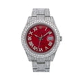 thumbnail image 1 of Pre-Owned Rolex Datejust 41MM 116300 Red Roman Diamond Dial Diamond Bezel Stainless Steel Full Diamond Oyster Bracelet, 1 of 8
