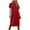 Wine red, variant on Women's Summer Round Neck Short Sleeve Solid Basic T-Shirt Casual Midi Dress with Pockets