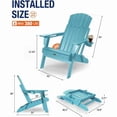 thumbnail image 2 of WINSOON All-Weather HDPE Adirondack Chair, Folding Design, Wide Seat with Cup Holder for Garden, Yard & Patio,Baby Blue, 2 of 7