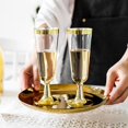 thumbnail image 2 of 36X Wedding Champagne Flute Disposable Plastic Wedding Cup Champagne Glass Drinking Utensils for -Golden, 2 of 4