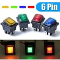thumbnail image 3 of On-Off-On 6-Pin 12V Car/Boat Led Light Rocker Toggle Switch Latching Waterproof, 3 of 5