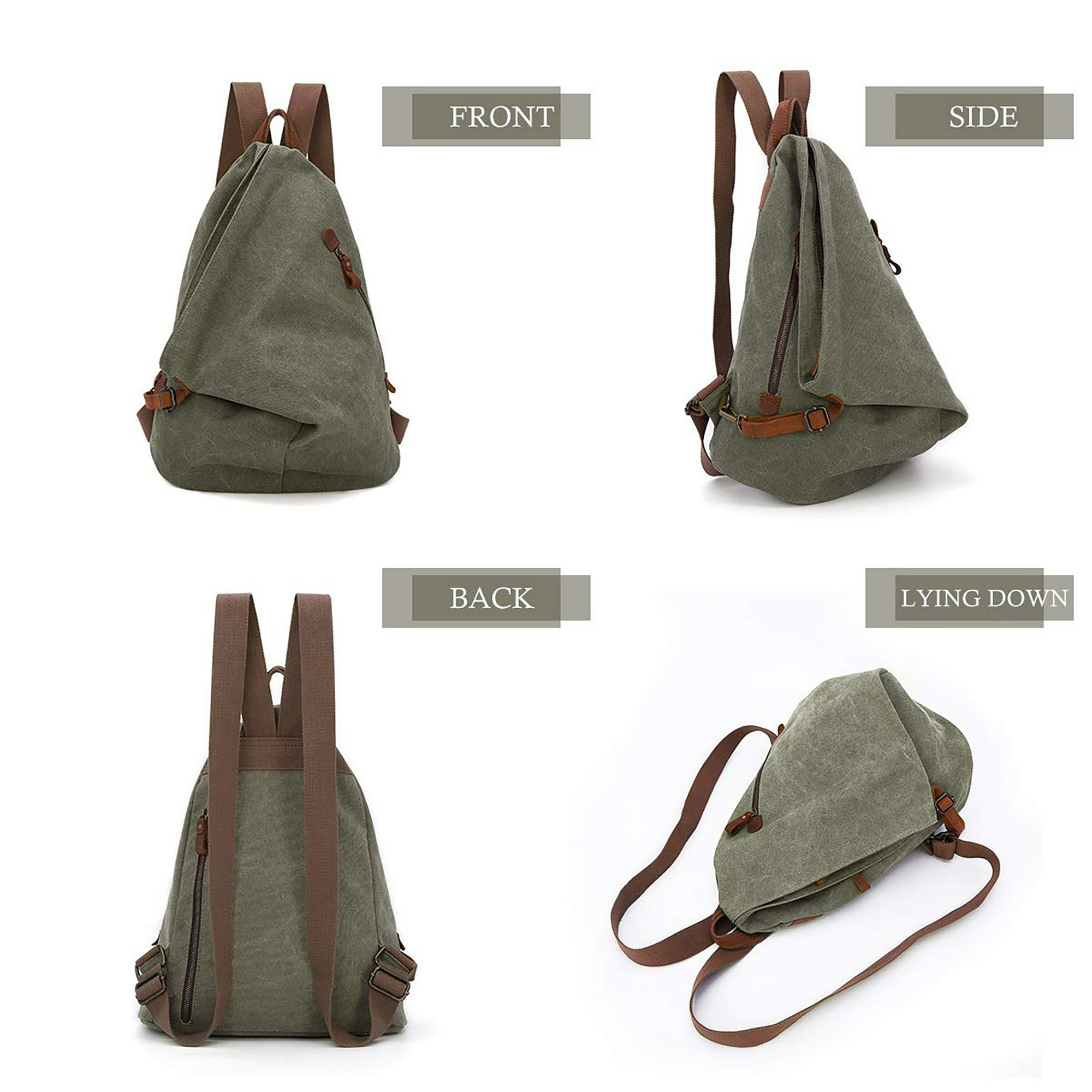 Sac à Dos Vintage en Toile Grand Sac de Jour Décontracté Sac à Dos