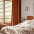 thumbnail image 2 of PinesC Burnt Orange Back Tab & Rod Pocket Velvet Curtains 102 Inches Long 2 Panels Set, Classical Thermal Insulated Light Blocking Floor to Ceiling Window Drapes for Bedroom Living Room Privacy, 2 of 5