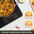 thumbnail image 3 of Aobosi 1800W Double Electric Induction Cooktop Stovetop Sensor Touch with 2 Burners, 18 Power Levels Child lock & Timer for 4-10" Pot Fast Cooking, 3 of 10