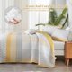 thumbnail image 4 of Juego de colcha WONGS BEDDING, edredón amarillo, tamaño doble, con rayas bohemias, 4 of 9