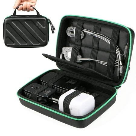 Electronics Organizers Portable Travel Cable Organizer Electronics Accessories Cases Digital Bag for Hard Drives, Charging Cords, USB Charger Adapter, USB Flash Drives, Data Cable (6.5 in x 5.9 in x 1.8 in) ()