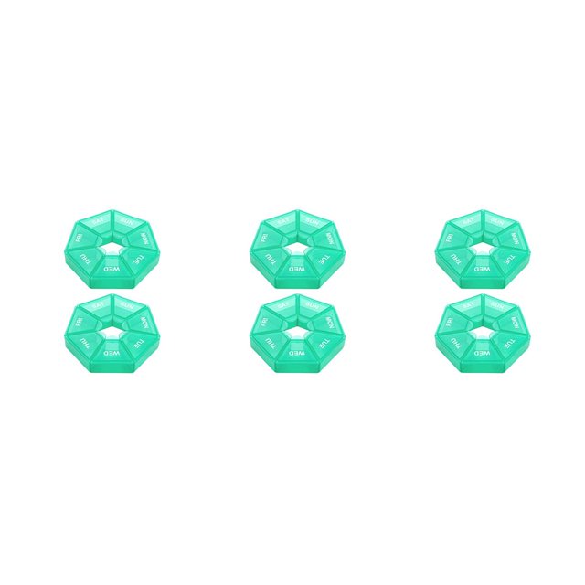 Inteprter Paquete de 2 estuche para pastillas de 7 días Almacenamiento de 7 rejillas Pastillas diarias Tableta Titular de caramelos Dispensador Bolsillo Type1 NO1 Inteprter CBP217383