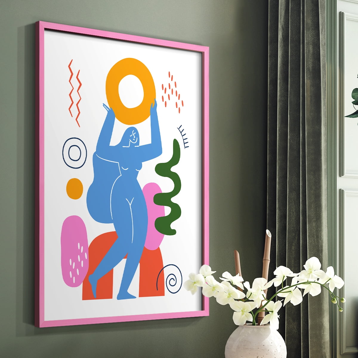 Matisse CDLVII in Pink Solid Wood Framed Print No Nail Hanging
