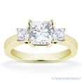 thumbnail image 2 of Square Brilliant Cut Charles & Colvard Moissanite 3-Stone Engagement Ring in 14k Yellow Gold, 2 of 5