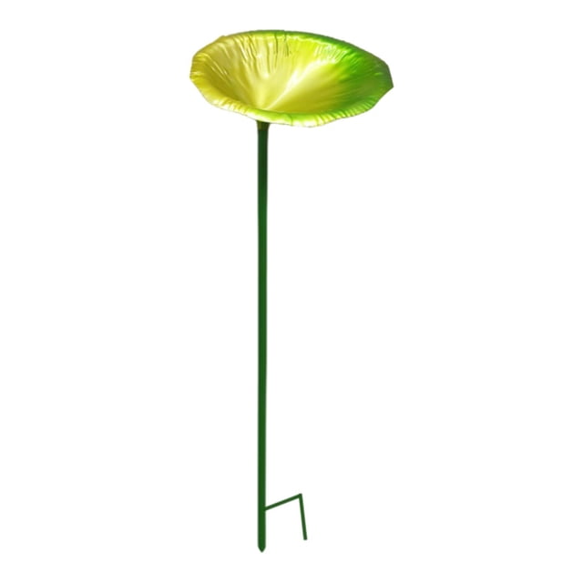 Comedero para abejas con forma de estaca, fácil de usar, de metal, resistente a intemperie, para baño de pájaros, con forma de de de Verde