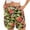 Green, variant on Womens Shorts Casual Summer Beach Shorts Elastic Waist Floral Print With 2 Pockets for Women