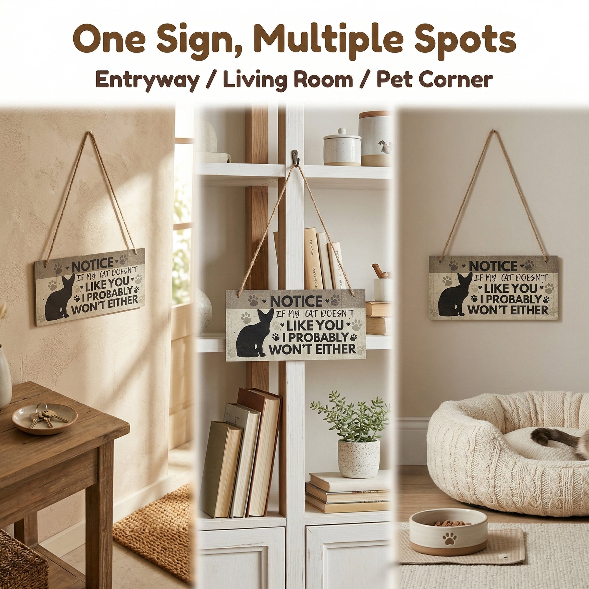 Unique Bargains Pet Sign Home Decor Decorative Wall Plaque Style F 3.9in