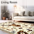 thumbnail image 2 of ODIKA 4'x6' Machine Washable Non-Slip Area Rug, Farm Animal with Highland Cow and Deer Motifs High Traffic Rug, Ivory, 91332, 2 of 7