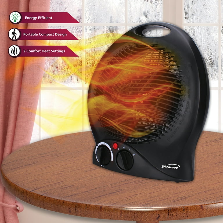 Brentwood Kool Zone H-F301BK 1500-Watt Portable Electric Space Heater and  Fan, Black - Walmart.com