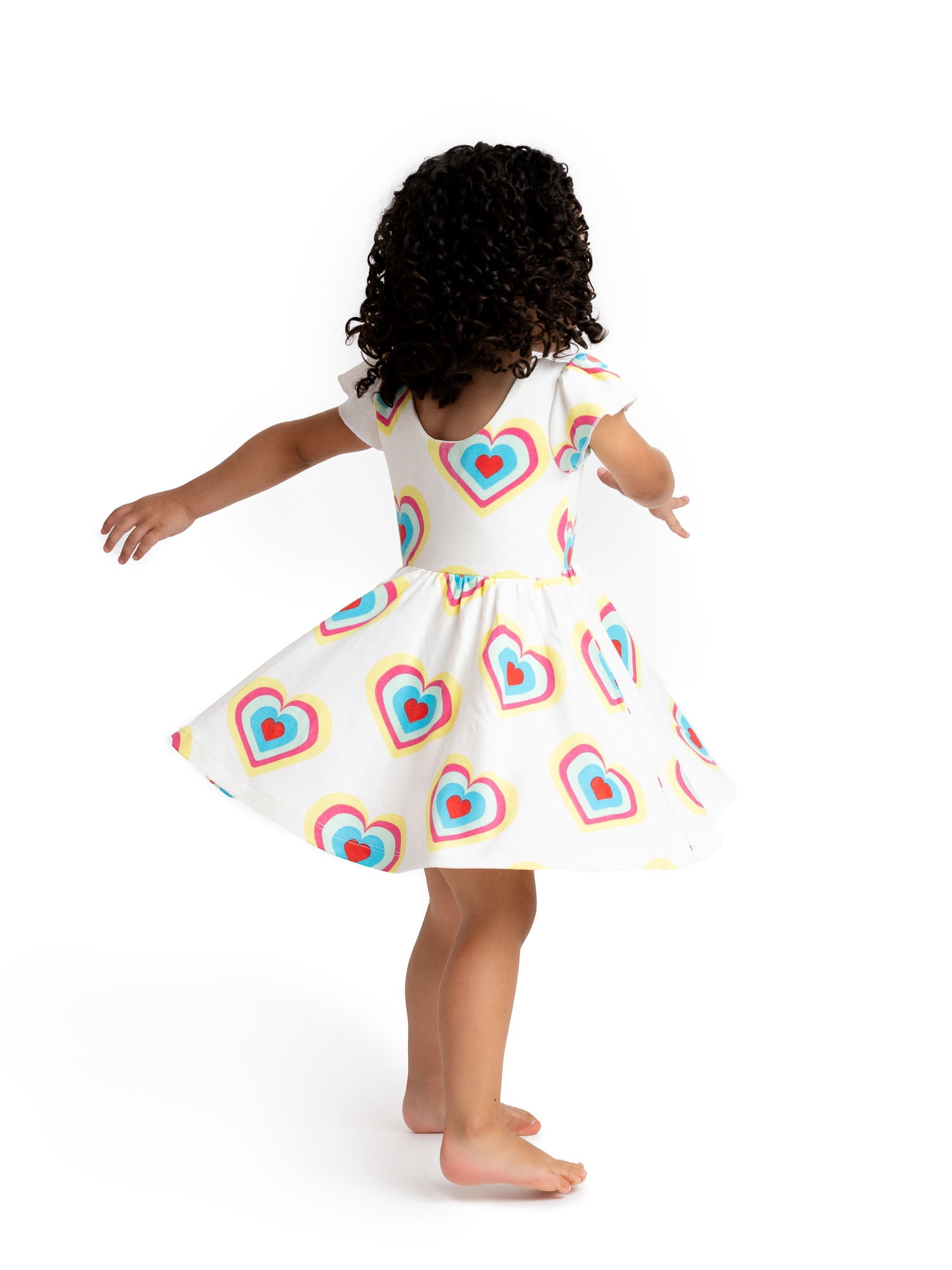Paris Hilton x Monica + Andy Organic Cotton Baby & Toddler Short Sleeve Let's Dance Dress, Sizes 12 Months-5T