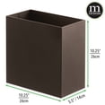 thumbnail image 3 of mDesign Small Steel Rectangle 2.4 Gallon Bathroom Trash Can Wastebasket, Bronze, 3 of 3