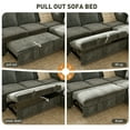 thumbnail image 5 of BedLuxury 59" Sleeper Loveseat With Pull Out Bed, Corduroy Sofa Bed With USB Charging for Small Spaces, Chenille Gray, 5 of 9