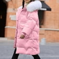 thumbnail image 6 of NAISIBABY Girls Puffer Coat, Fluffy Hooded Full Zipper Knee Length Winter Thick Thermal Quilted Parka Pink 8T, 6 of 9