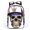 D, variant on Trendy Skull Head Travel Sports Backpack Student School Bag,E