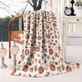 thumbnail image 4 of Fall Pumpkins Leaves Pattern Blanket,Comfortable Soft Lamb Wool Throw Blanket,All Season,Warm Lightweight Blankets for Sofa Bed Couch Living Room Chair,50"x60", 4 of 4