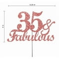 thumbnail image 3 of Fabulous & 35 Rose Gold Glitter Cake Topper, 35Th Birthday Party Decorations Ide, 3 of 4