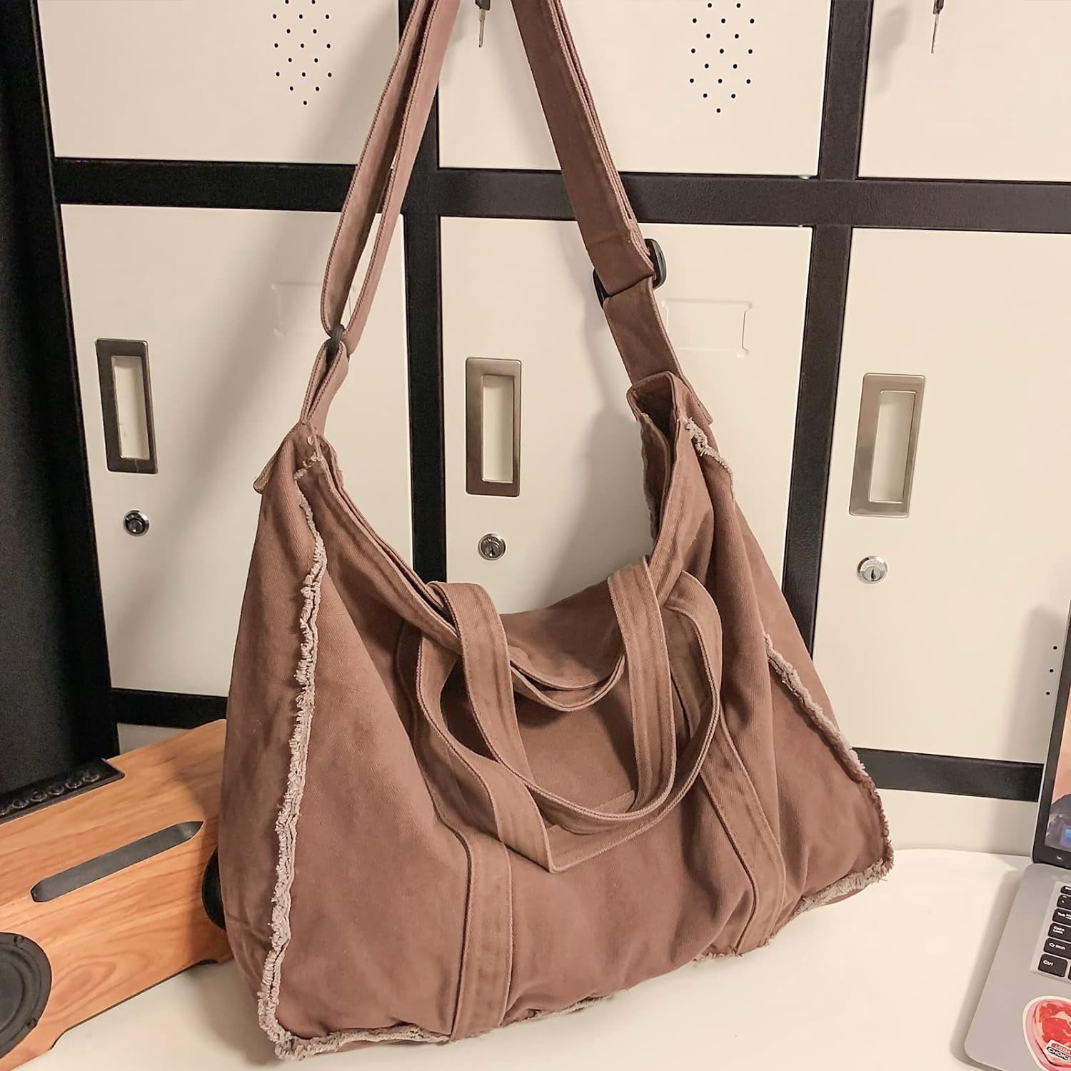 Tote Bag for women, Retro Hobo Purse Crossbody Handbag Large Canvas Shoulder Bags for School Work Travel Shopping
