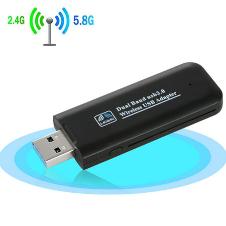 Wireless USB Wifi Adapter, Dual Band 2.4/5Ghz 1200Mbps Wireless USB WiFi Network Adapter w/Antenna 802.11AC for Computer PC Laptop Win